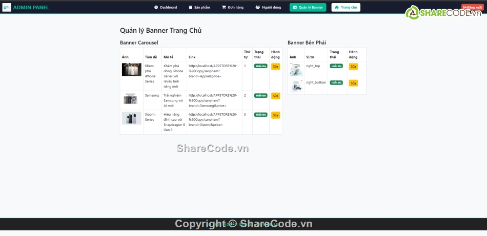 MVC,web bán điện thoại,Web PHP,Web PHP mô hình MVC,dự án PHP MVC,Full code PHP